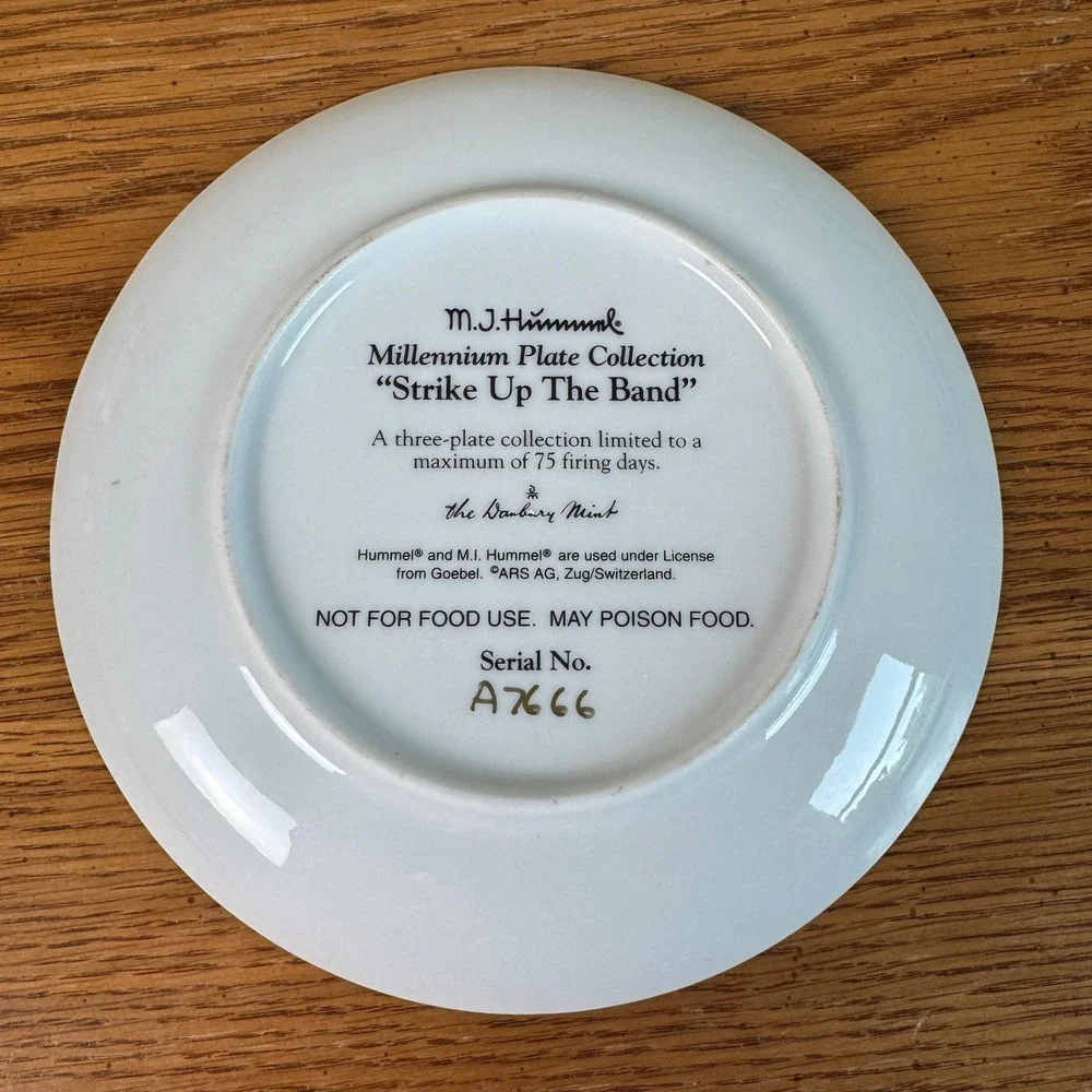 MJ Hummel Millennium Plate Strike Up The Band Danbury Mint Goebel